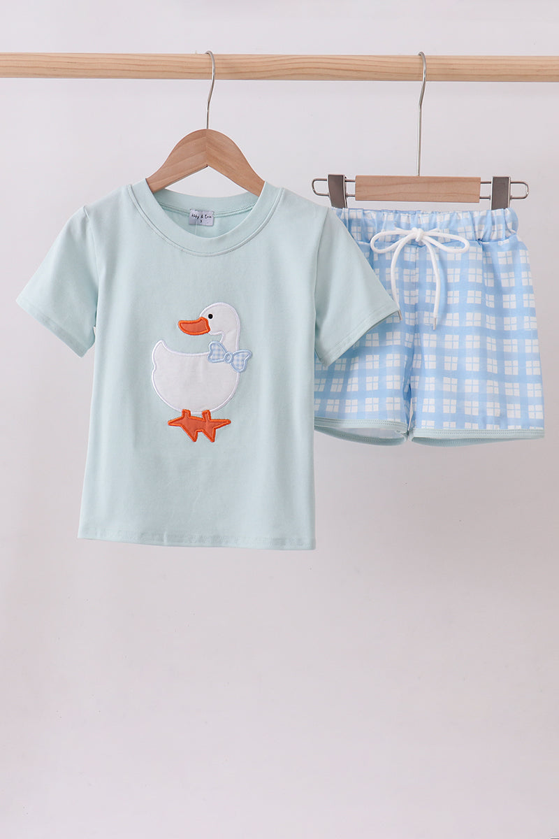 Goose Appliqué Shorts Set