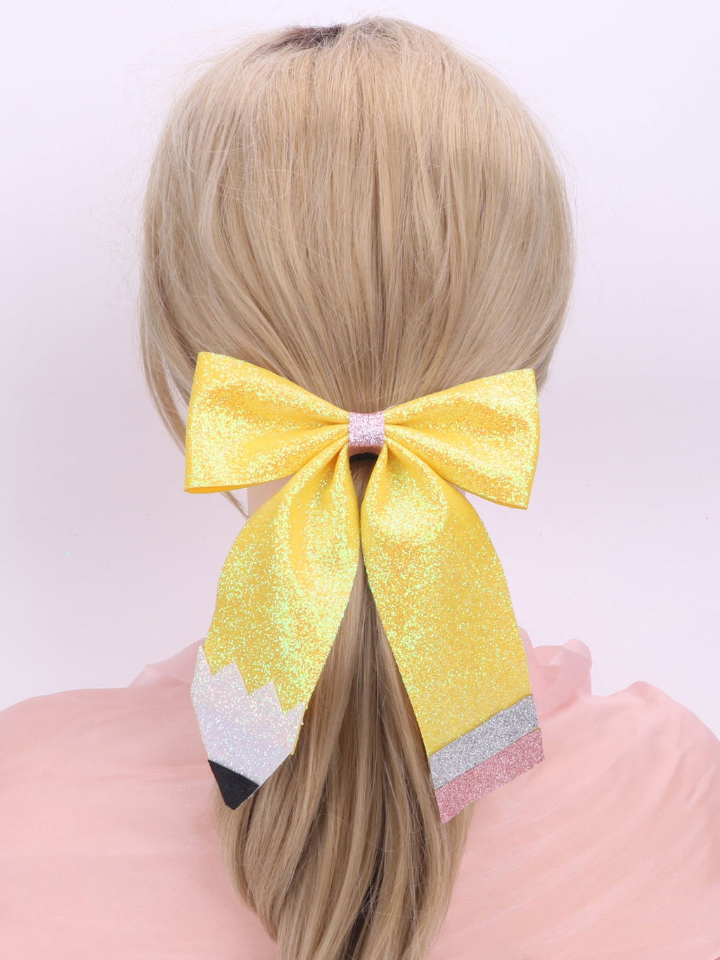 Back to School Glitter Bow Hairpin