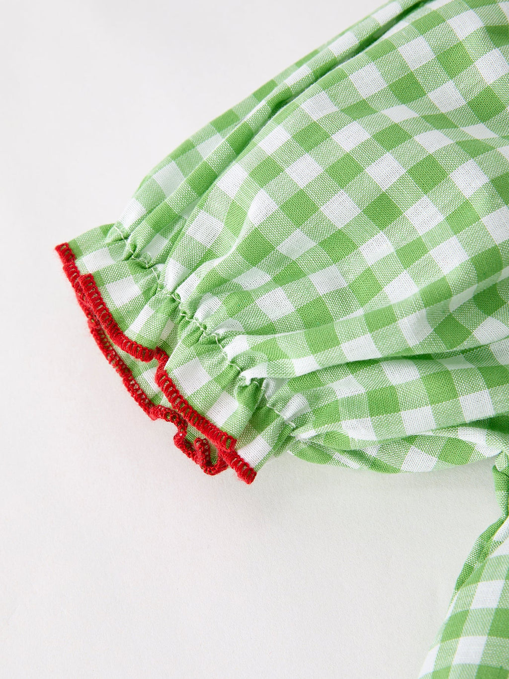 Back To School Girls Green Plaid Smocking Dress