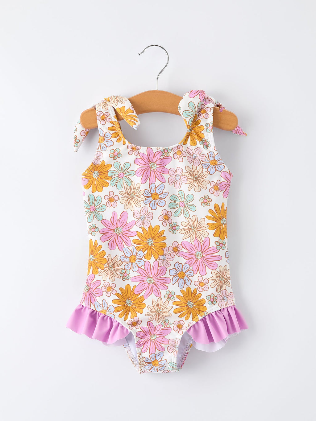 Floral Ruffle One-Piece Swimsuit for Girls - Sun-Ready Style