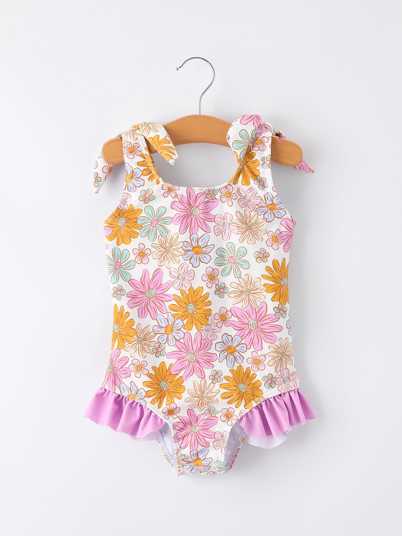Floral Ruffle One-Piece Swimsuit for Girls - Sun-Ready Style