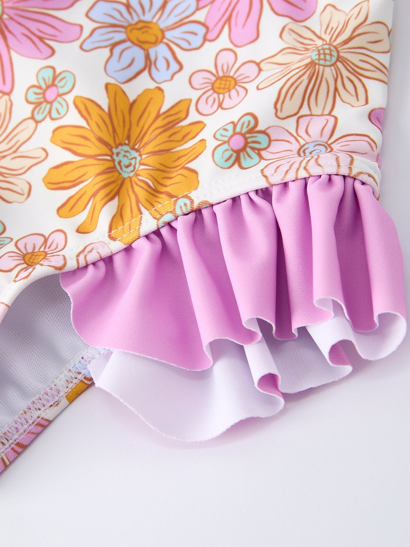 Floral Ruffle One-Piece Swimsuit for Girls - Sun-Ready Style