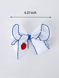 Back to School Apple Bow Hair Clip 6.25 Inch
