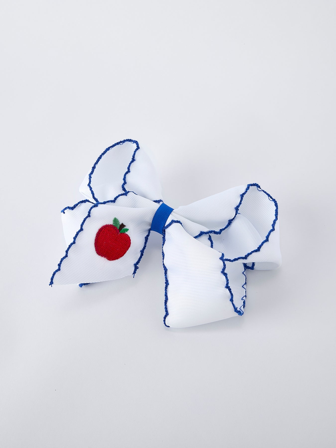 Back to School Apple Bow Hair Clip 6.25 Inch