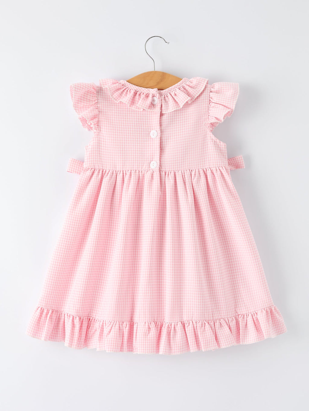 Back to School Pencil Plaid Girls Smocked Ruffle Collar Dress