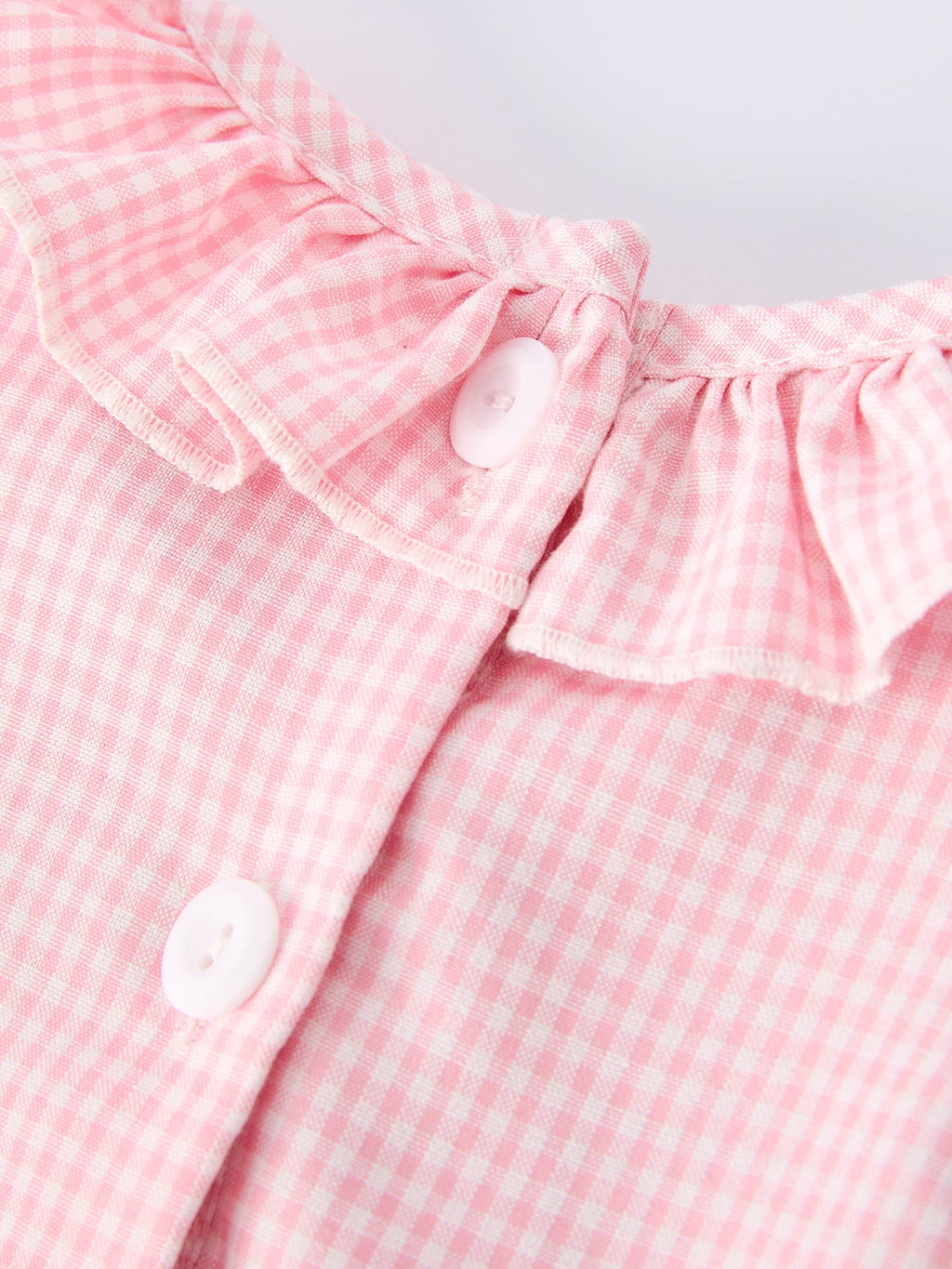 Back to School Pencil Plaid Girls Smocked Ruffle Collar Dress