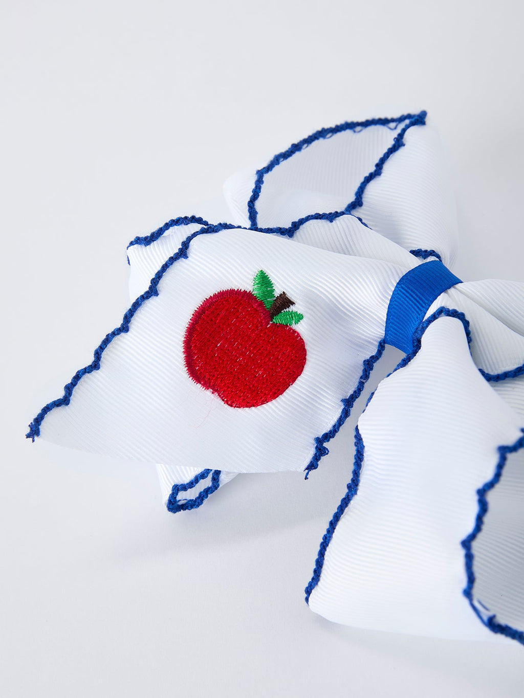 Back to School Apple Bow Hair Clip 6.25 Inch