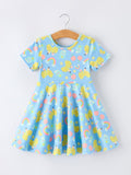 Back to School Rainbow Bow Girls Dress