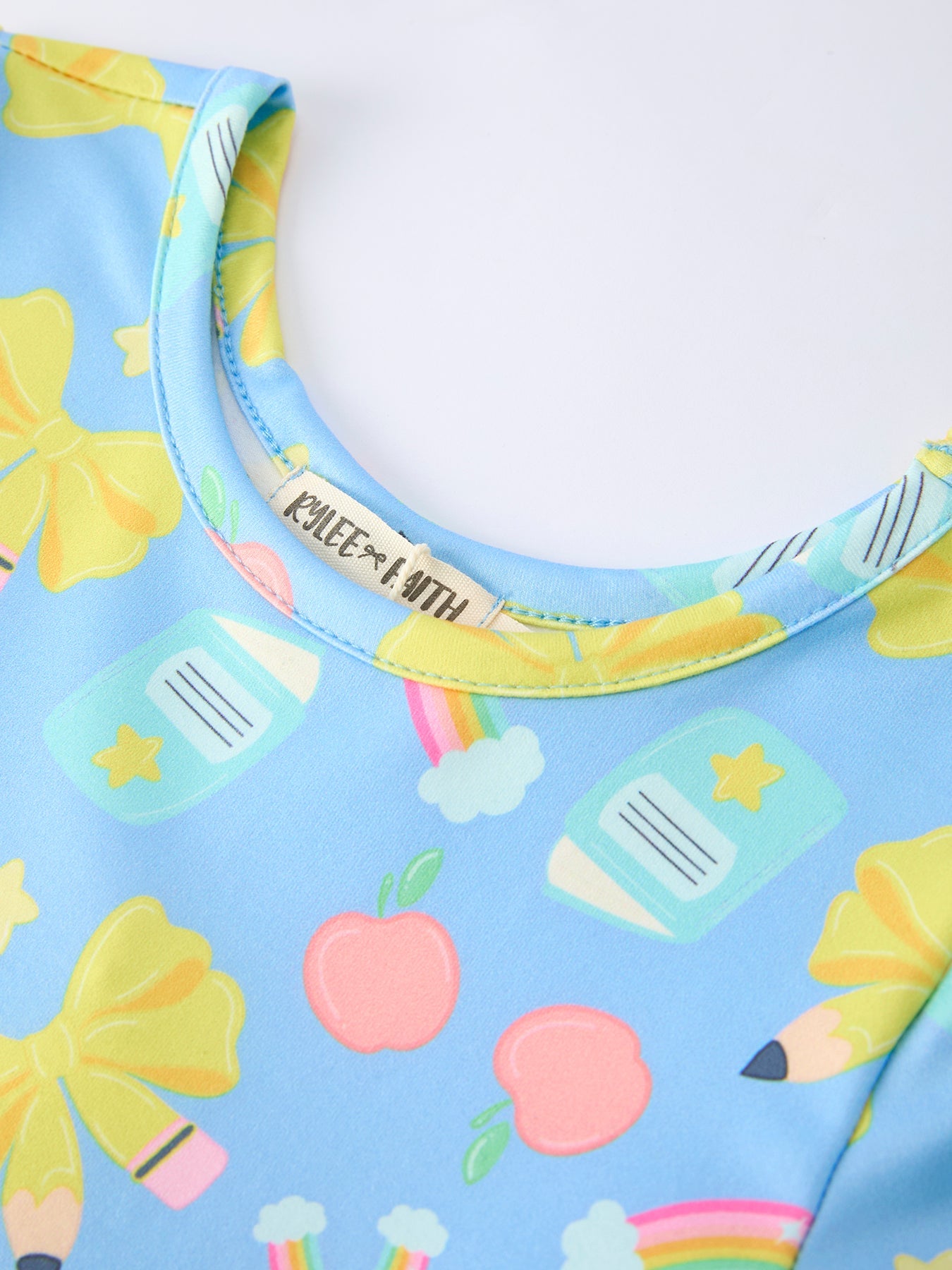 Back to School Rainbow Bow Girls Dress