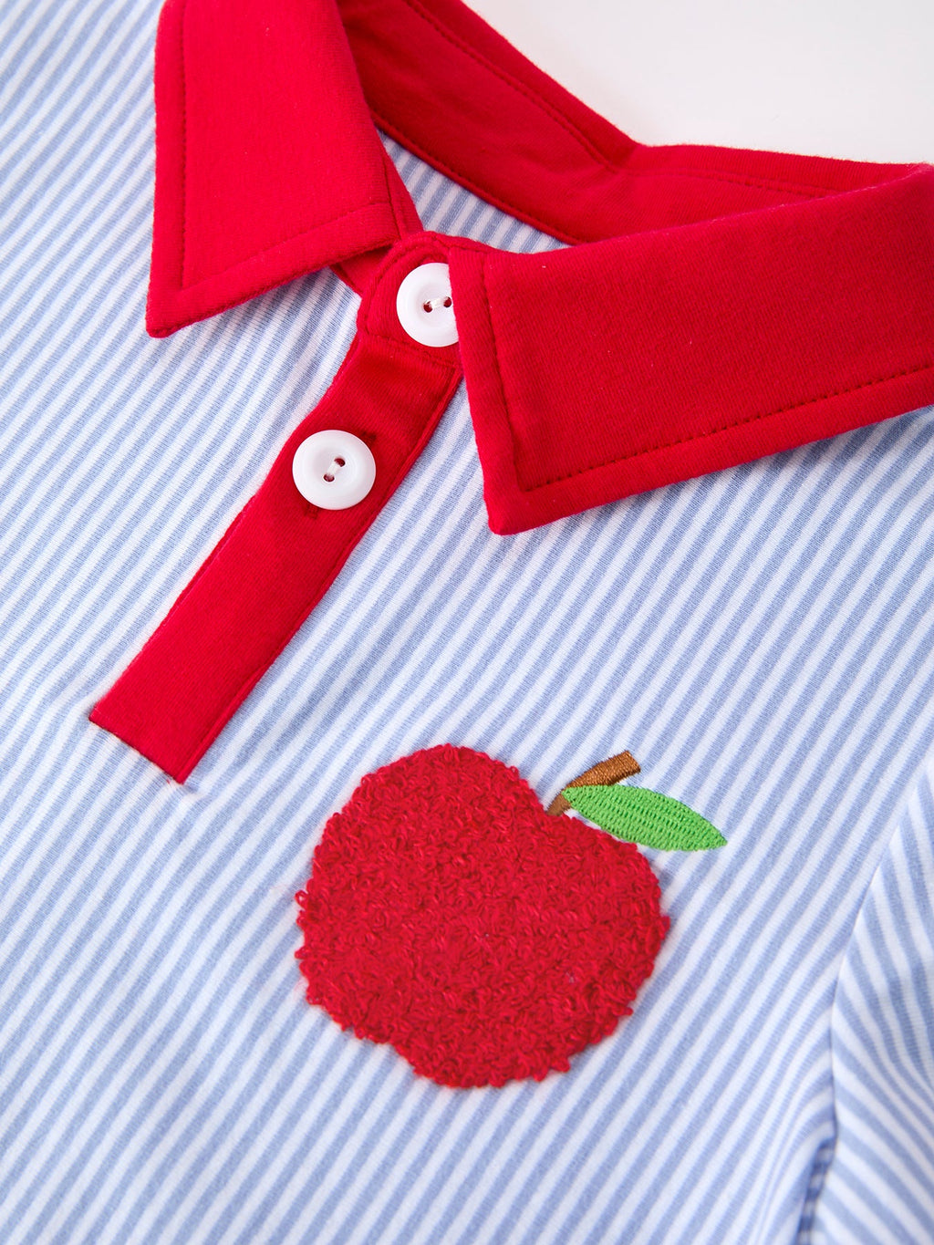 Boys Back To School Apple Polo Short Set