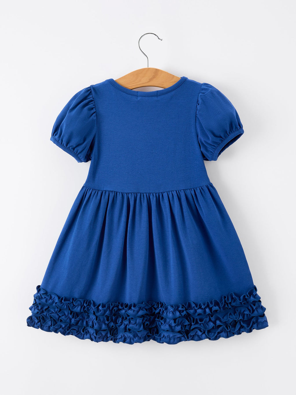 Girls Back To School Crayon Twirl Dress Ruffle Applique