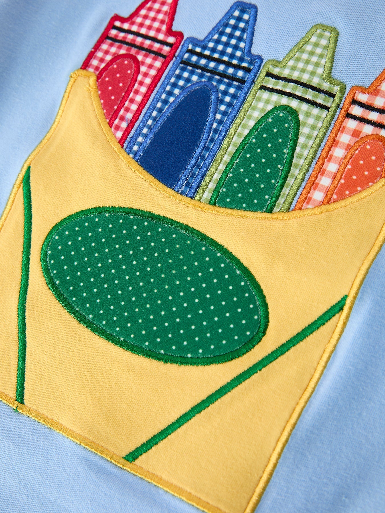 Girls Back To School Crayon Applique Top Shorts Set
