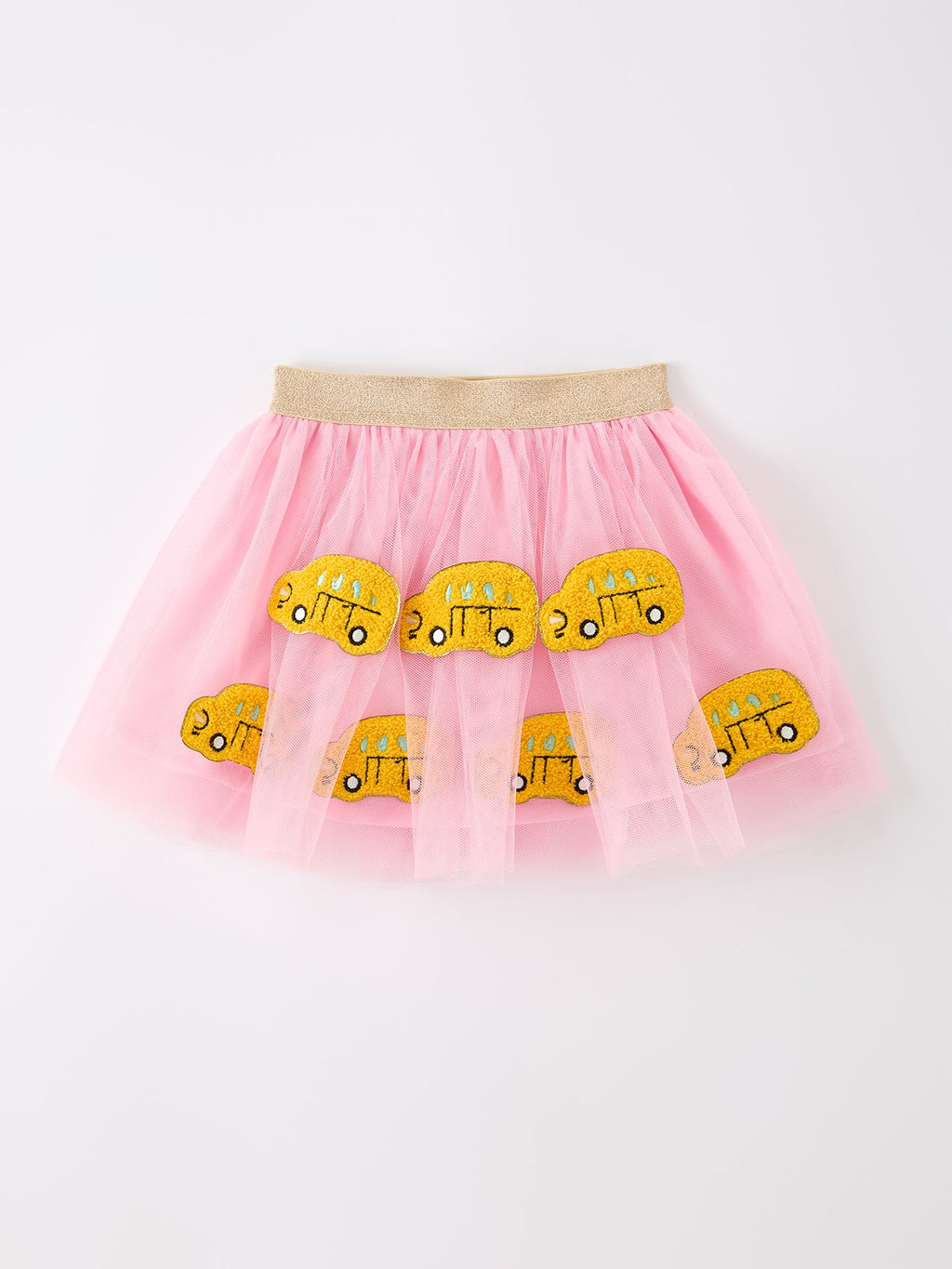 Back To School School Bus Girls Skirt Tulle Applique Skirt