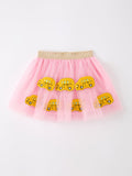 Back To School School Bus Girls Skirt Tulle Applique Skirt