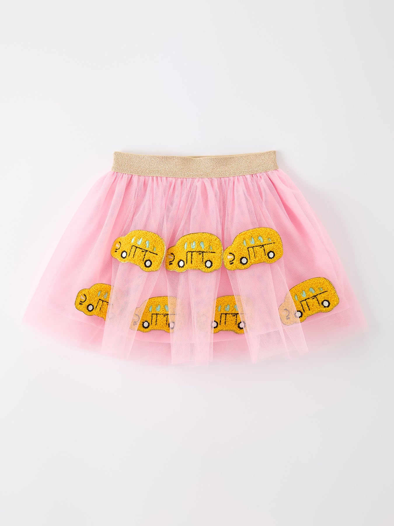 Back To School School Bus Girls Skirt Tulle Applique Skirt