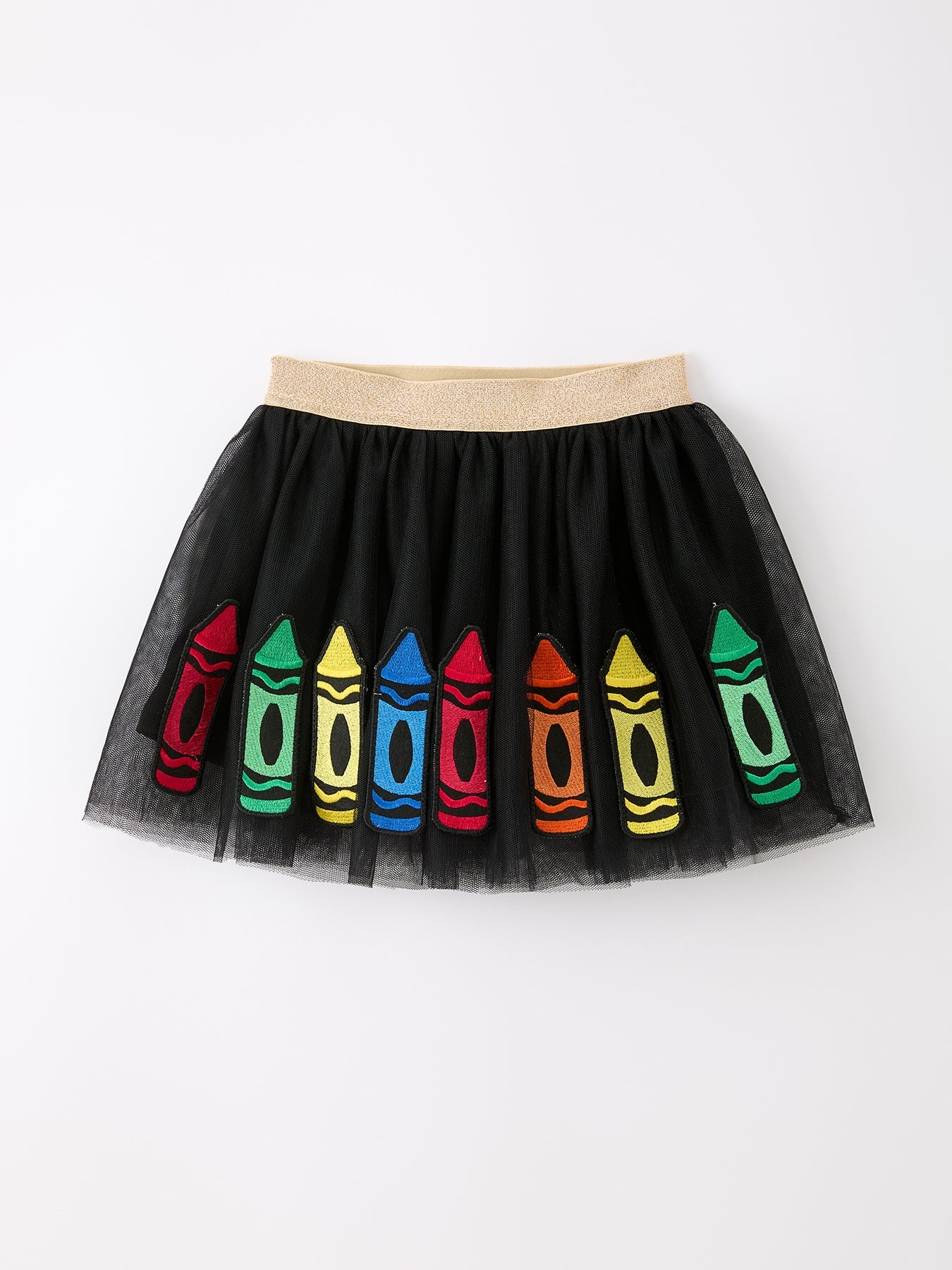 Back To School Crayon Girls Skirt Tulle Applique Skirt