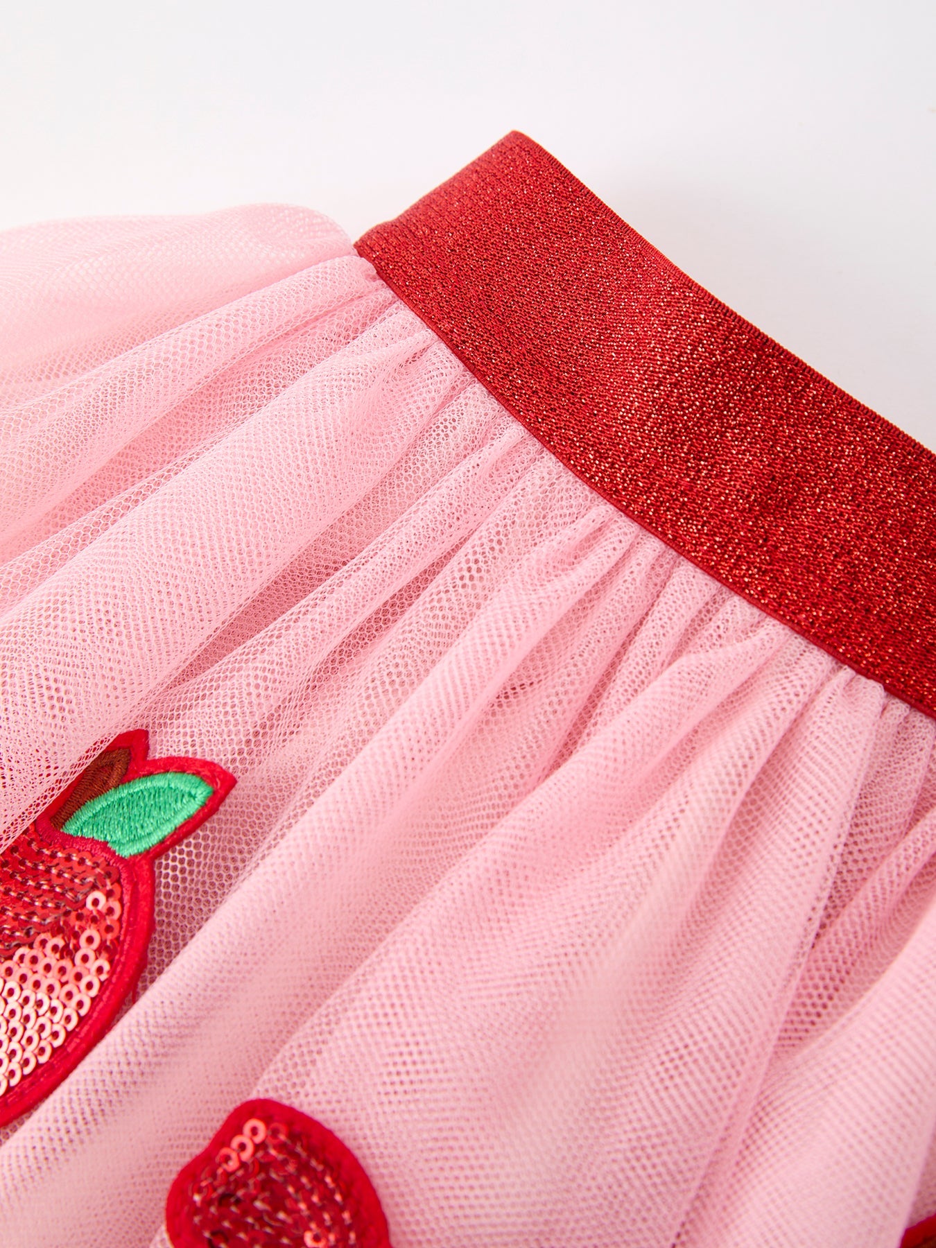 Back To School Apple Bow Girls Skirt Tulle Sequin Applique