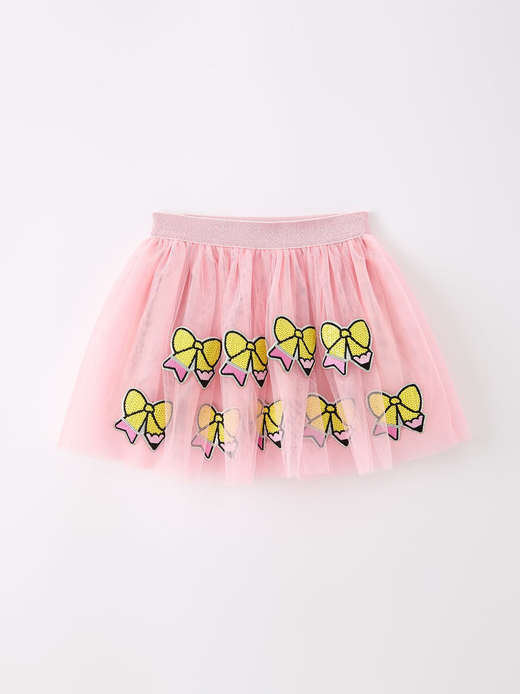 Back To School Pencil Bow Girls Skirt Tulle Applique Skirt