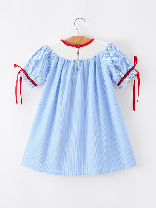 Back To School Apple Pencil Embroidery Dress