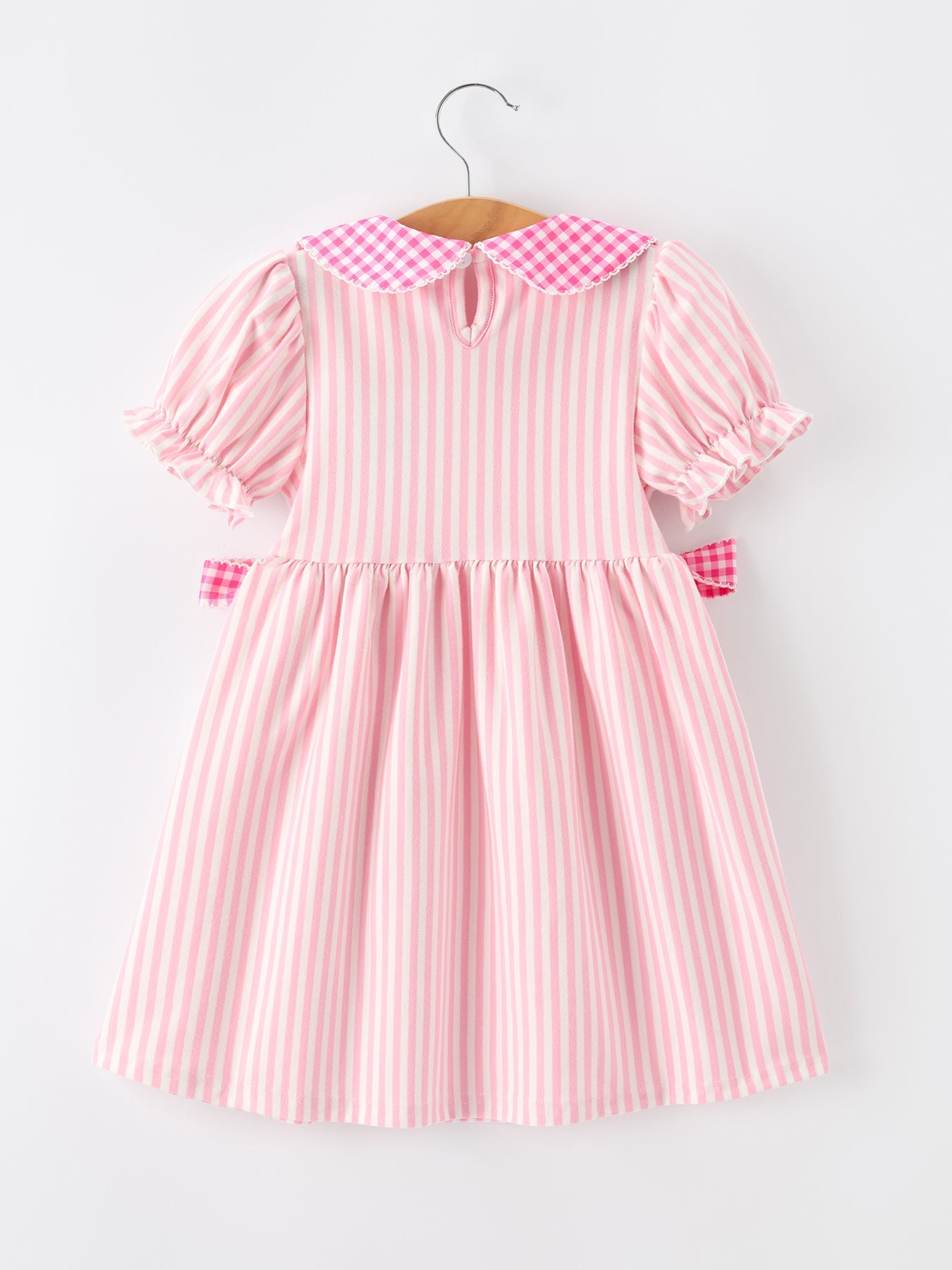 Back To School Girls Striped lapels Bow Dress
