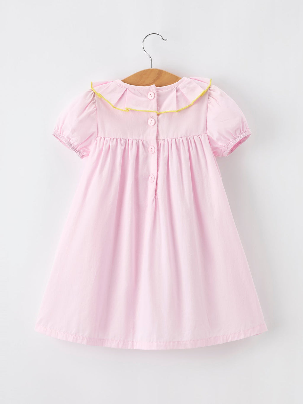 Back to School Pink Pencil Applique Ruffle Collar Girls Dress