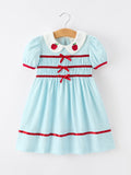 Back to School Apple Applique Girls Dress Petals Collar Bow