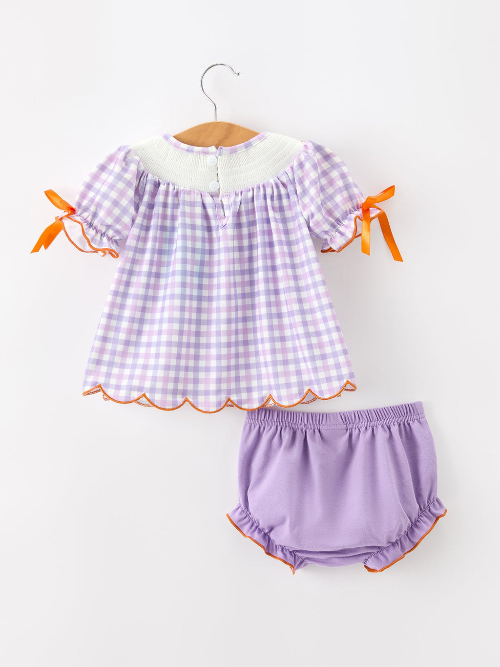 Halloween Ghost Plaid Bow Girls Bloomer Set
