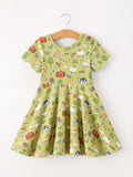 Countryside Farm Animal Pasture Twirl Girls Dress