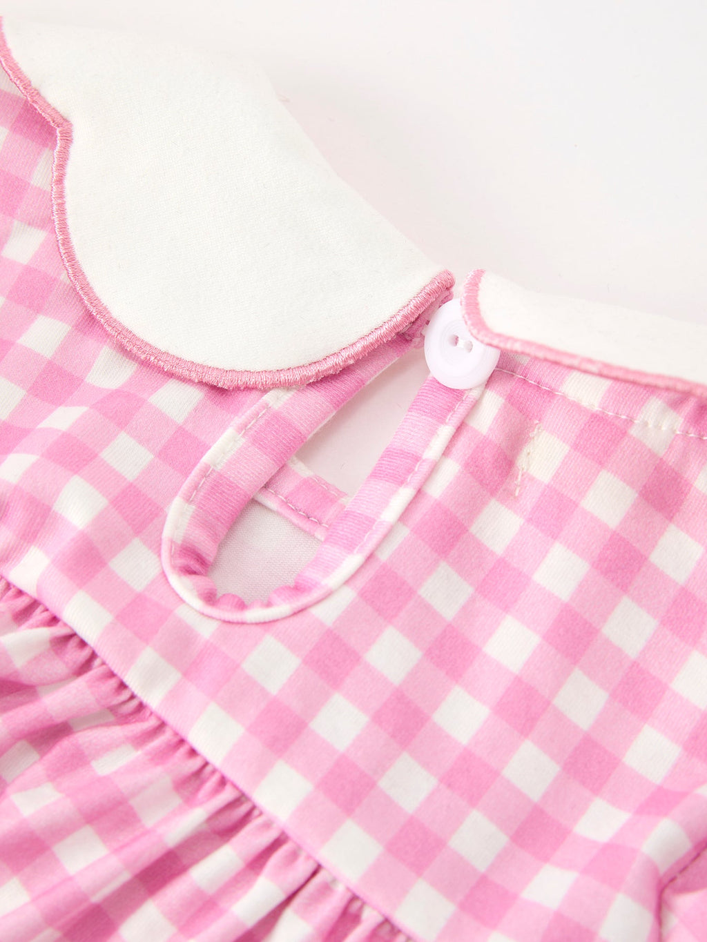 Thanksgiving Halloween Pumpkin Embroidery Pink Plaid Girls Bloomer Set