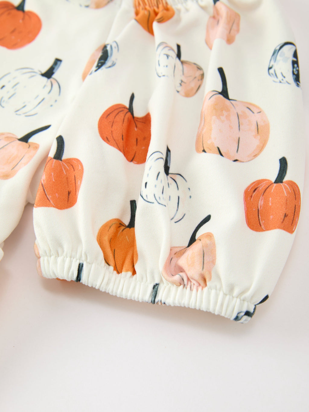 Fall Pumpkin Puff Sleeve Girls Dress