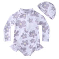 Charming Floral Swimsuit for Girls - Ruffle Trim