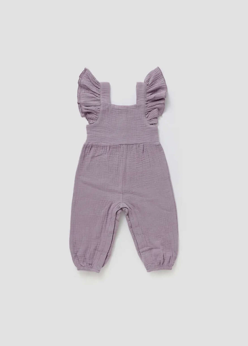 Charming Lilac Romper for Baby Girls - Elastic Ankles
