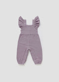 Charming Lilac Romper for Baby Girls - Elastic Ankles