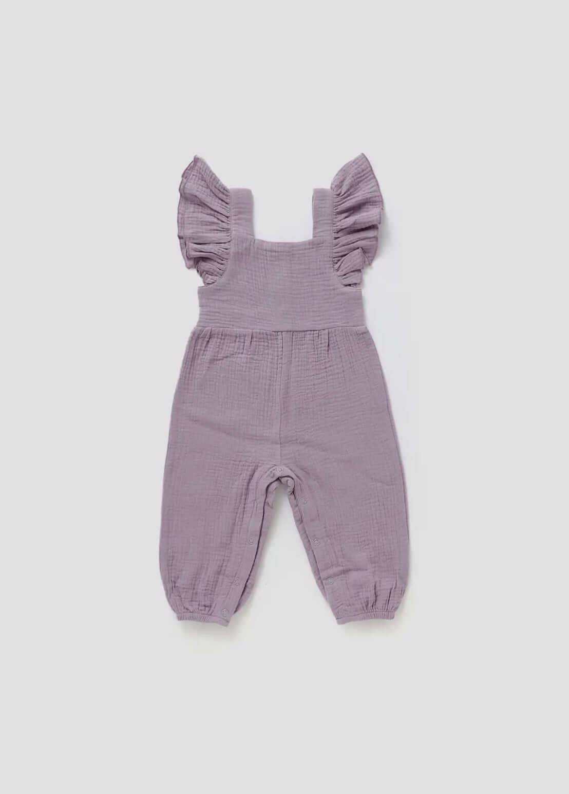 Charming Lilac Romper for Baby Girls - Elastic Ankles