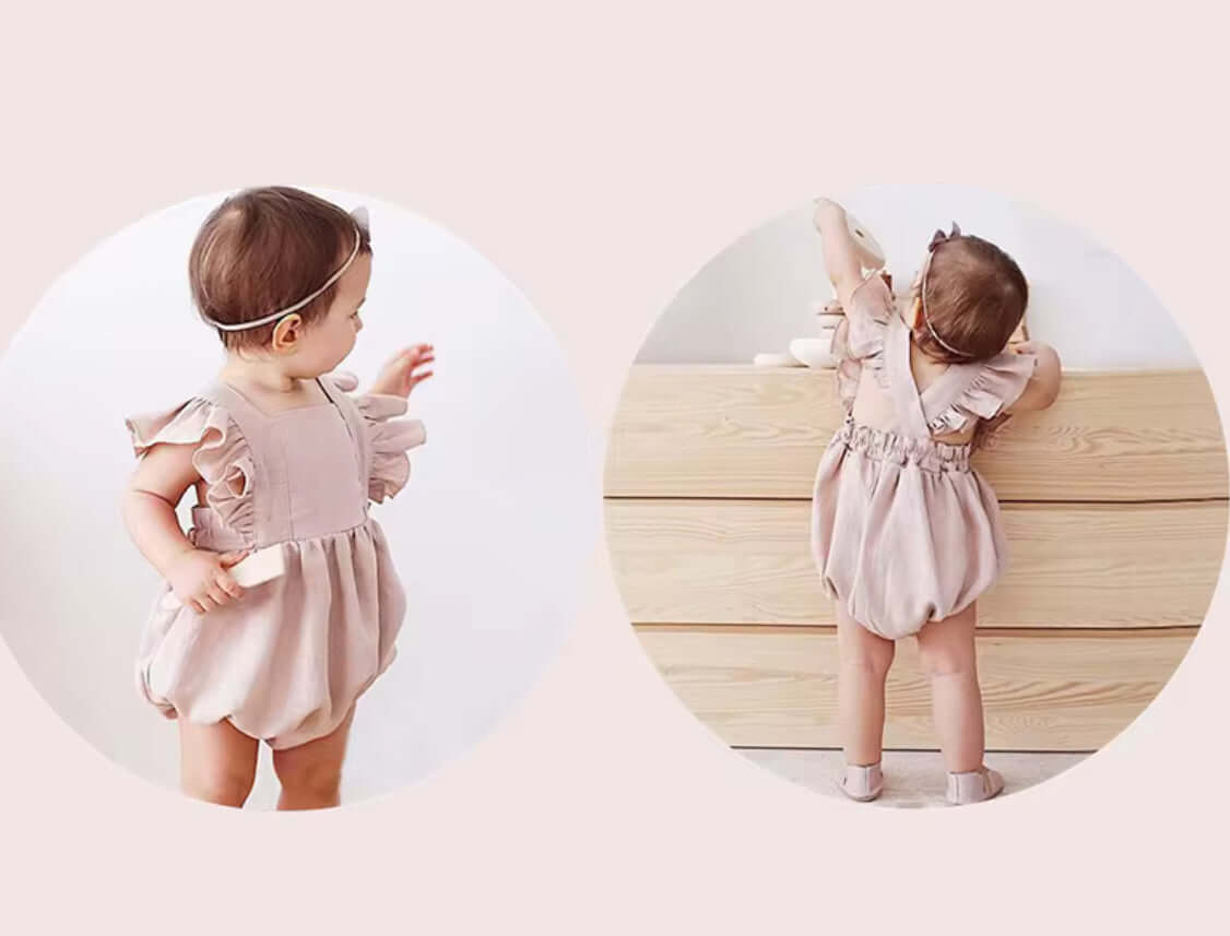 Breezy Linen Romper for Babies & Toddlers - White