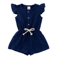 Navy Organic Cotton Romper for Kids - Muslin Soft