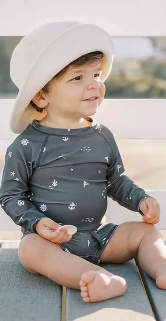 Sweet Sailboat Swimsuit for Girls - Two-Piece Set