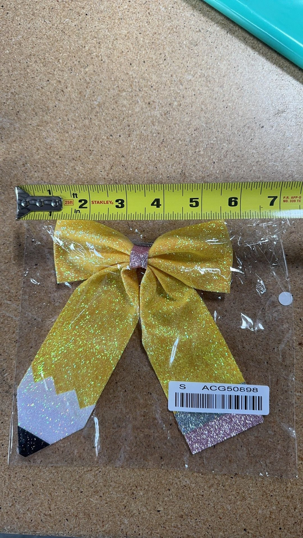 Back to School Glitter Bow Hairpin