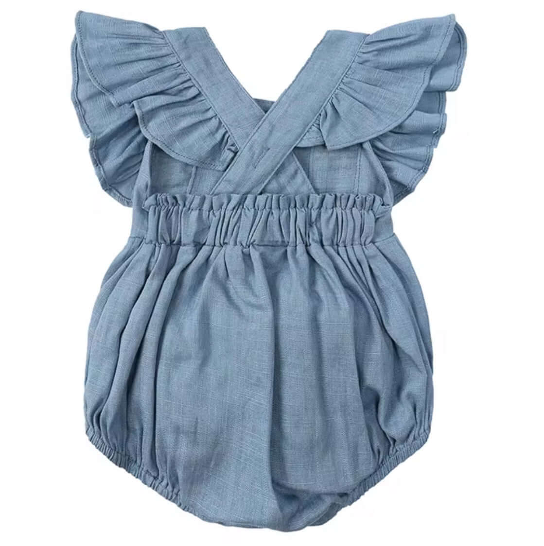 Comfy Linen Romper for Babies - Sky Blue