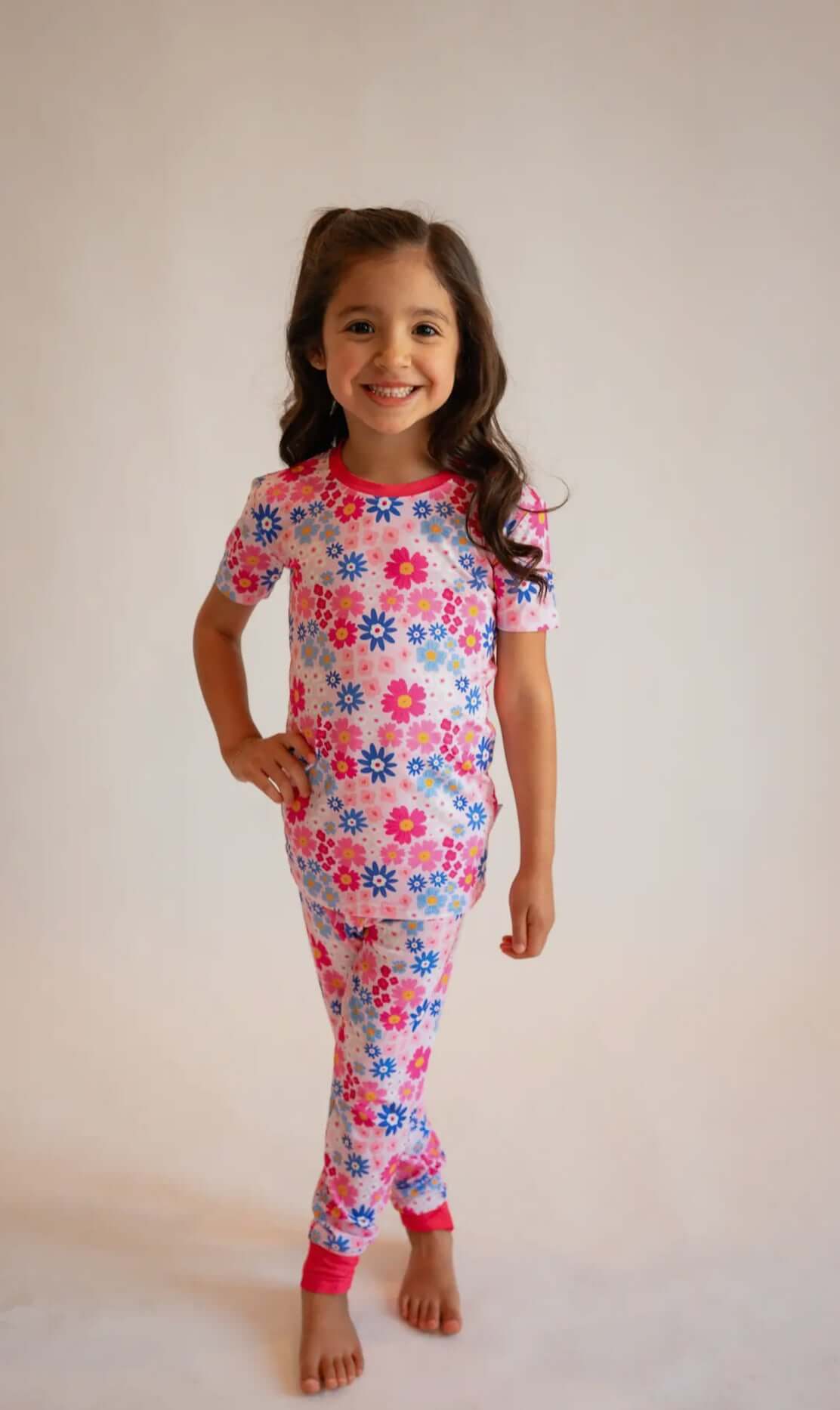 Floral Two-Piece Pajama Set for Toddler Girls - Soft & Sweet
