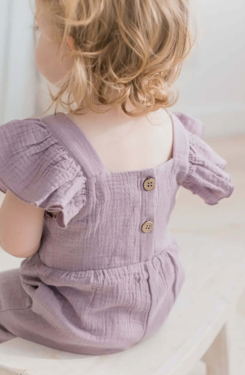 Charming Lilac Romper for Baby Girls - Elastic Ankles