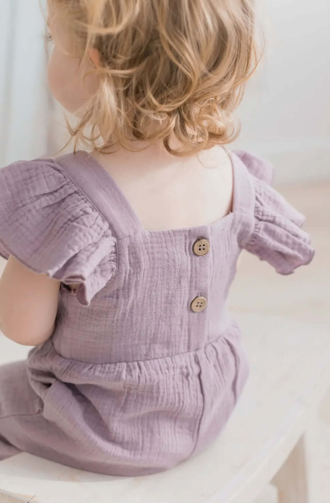 Charming Lilac Romper for Baby Girls - Elastic Ankles