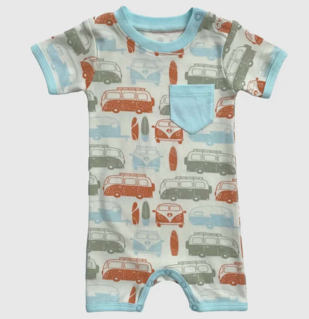 Printed Romper for Babies - Surfing USA