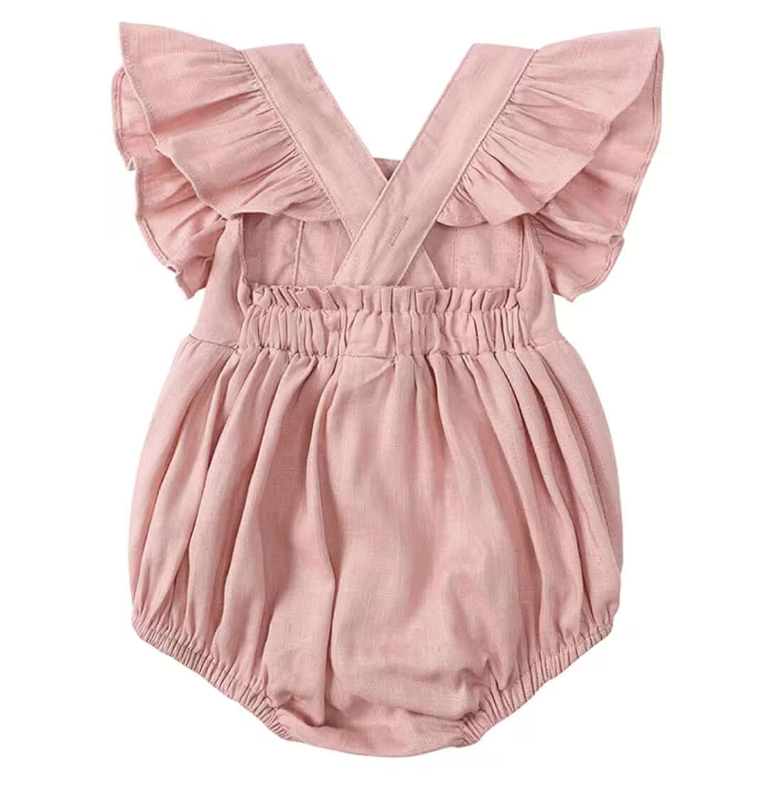 Pink Linen Romper for Babies & Toddlers - Sweet & Charming