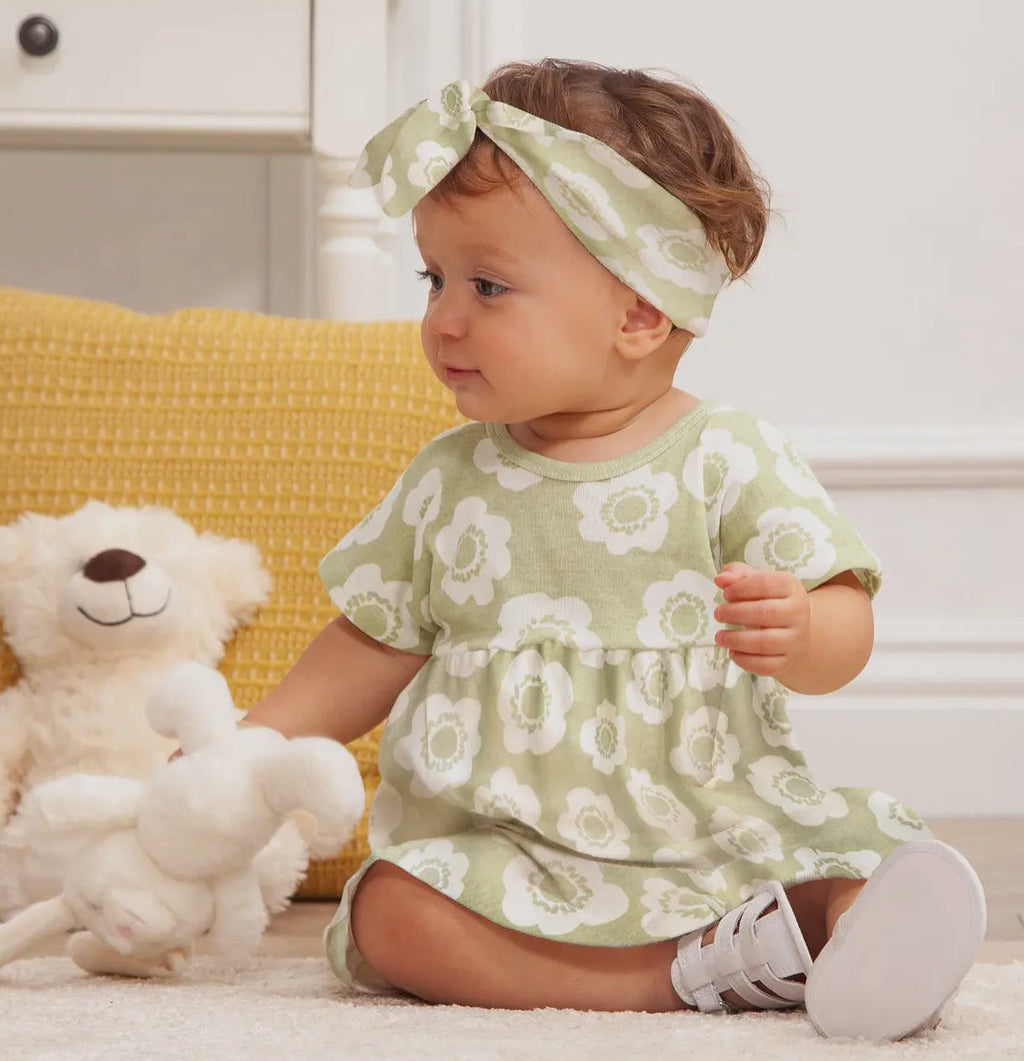 Vintage Green Dress for Baby Girls - Everyday Style