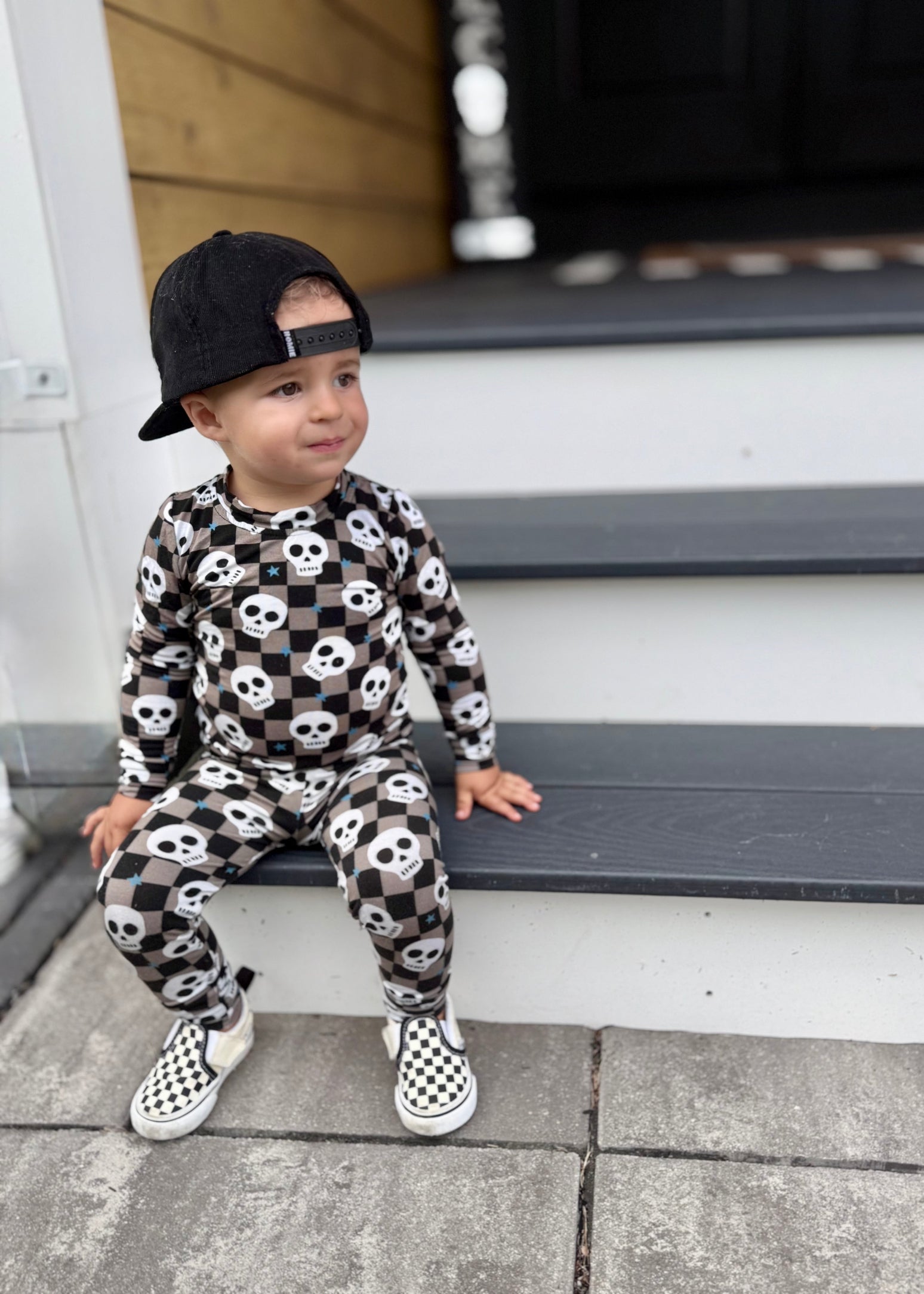 Spooky Skull Bamboo Pajamas for Kids - Soft & Sustainable