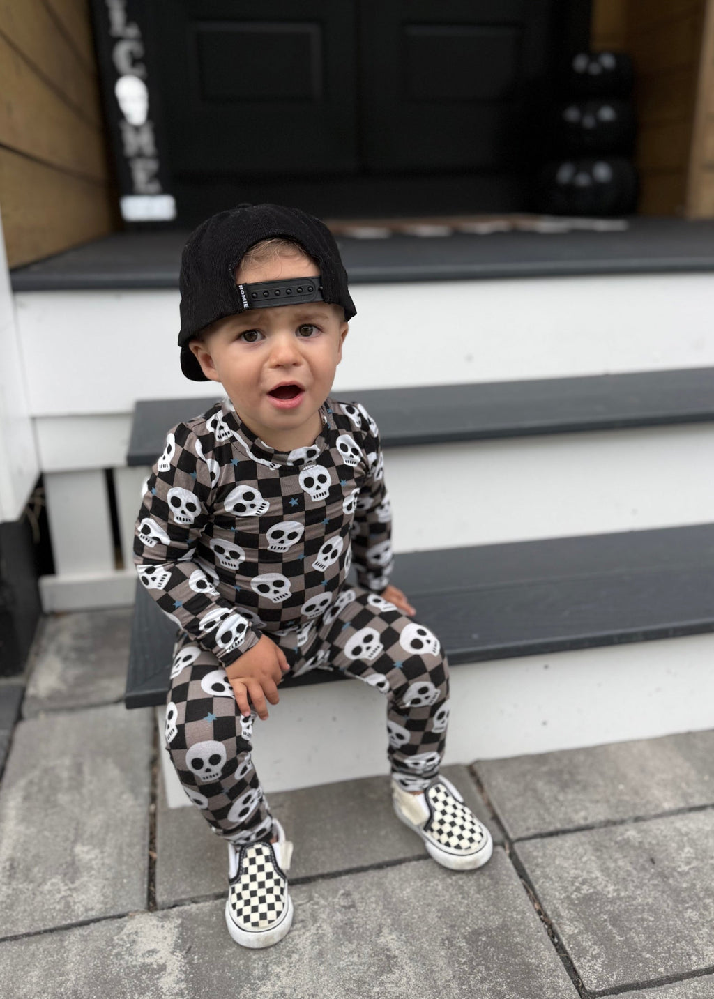 Spooky Skull Bamboo Pajamas for Kids - Soft & Sustainable
