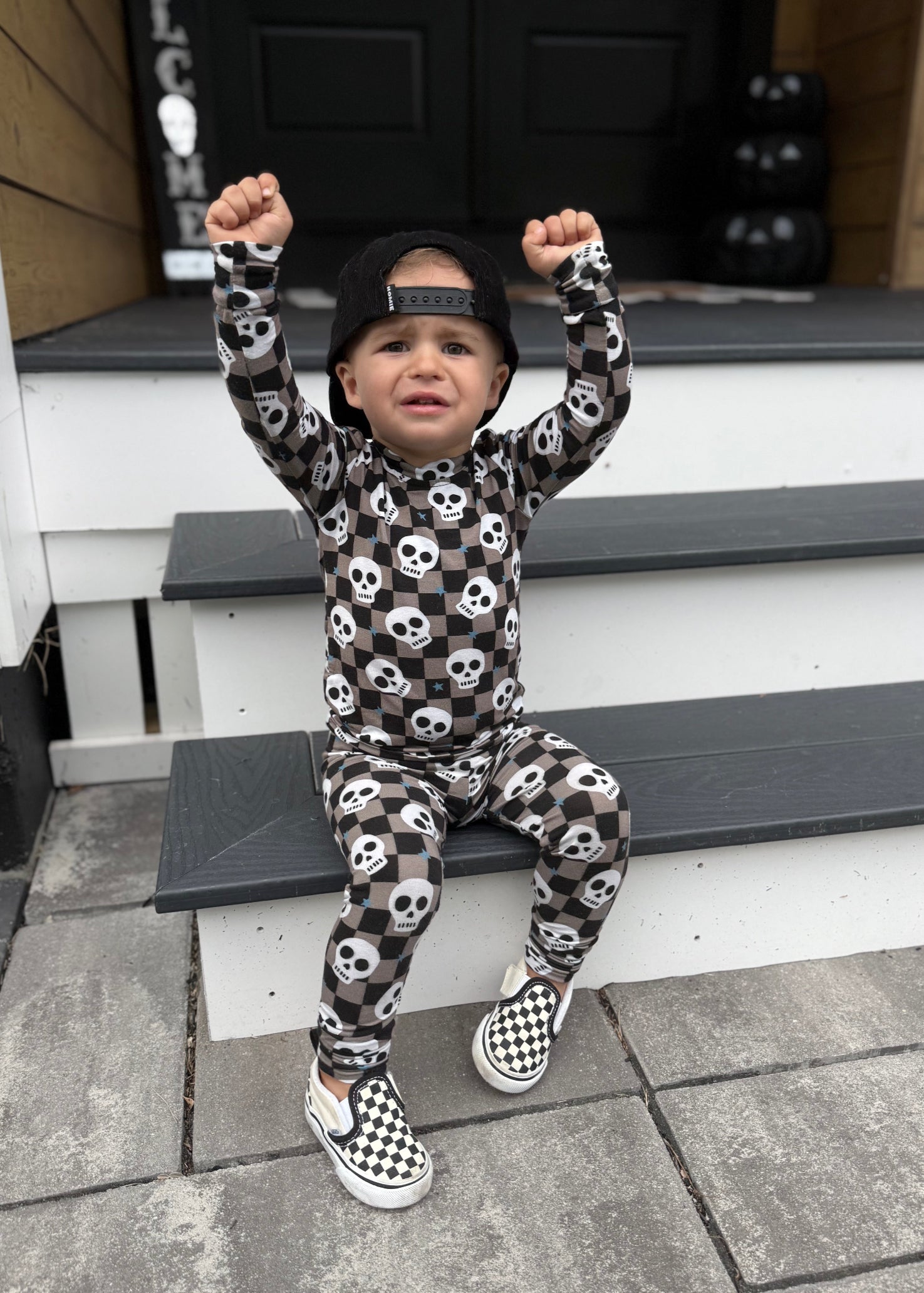 Spooky Skull Bamboo Pajamas for Kids - Soft & Sustainable