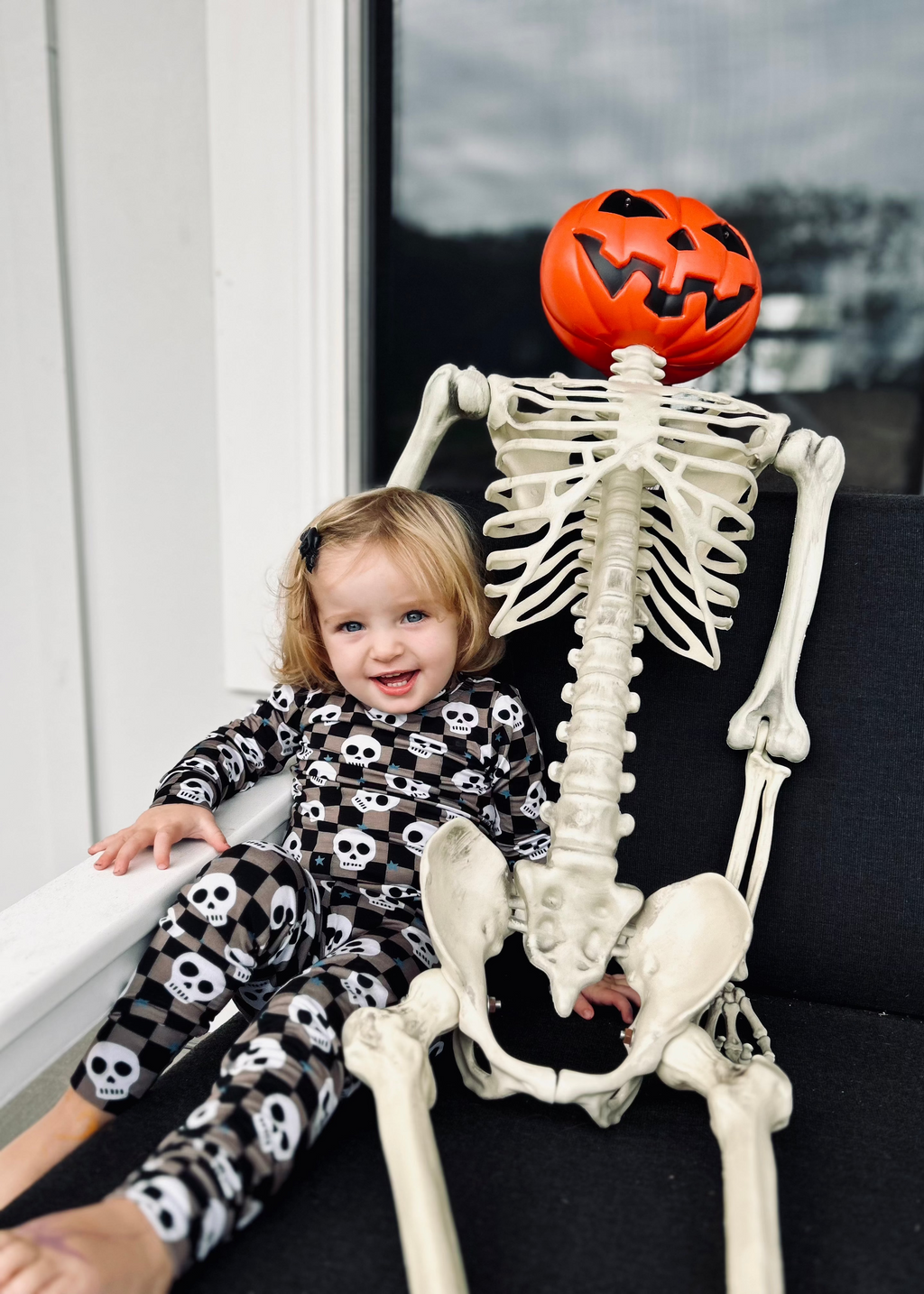 Spooky Skull Bamboo Pajamas for Kids - Soft & Sustainable