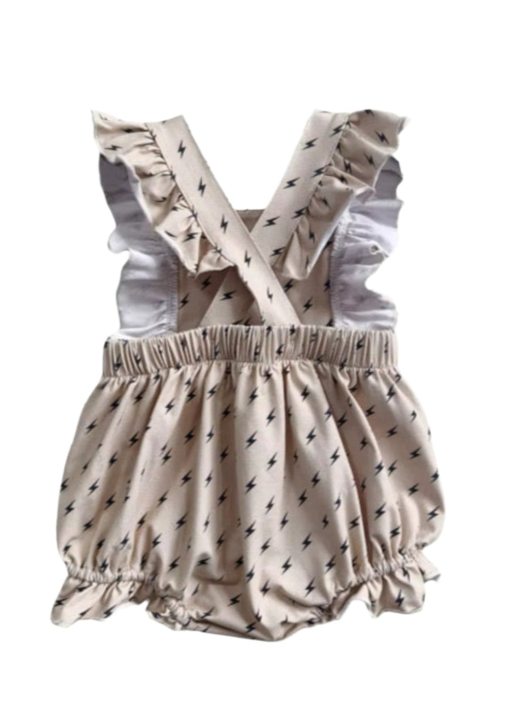 Playful Romper for Baby Girls - Lightning Bolt Print